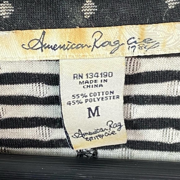 American Rag Black White Polkadot 1 Button Blazer - Picture 3 of 6